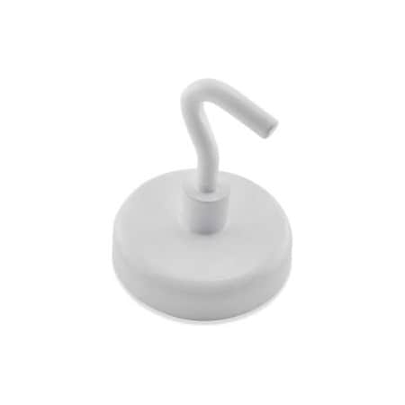 Master Magnetics Master Magnetics Ceramic Magnetic Hook MHHH14BX - 14 Lbs. Pull White Enamel Paint - Pkg Qty 25 MHHH14BX